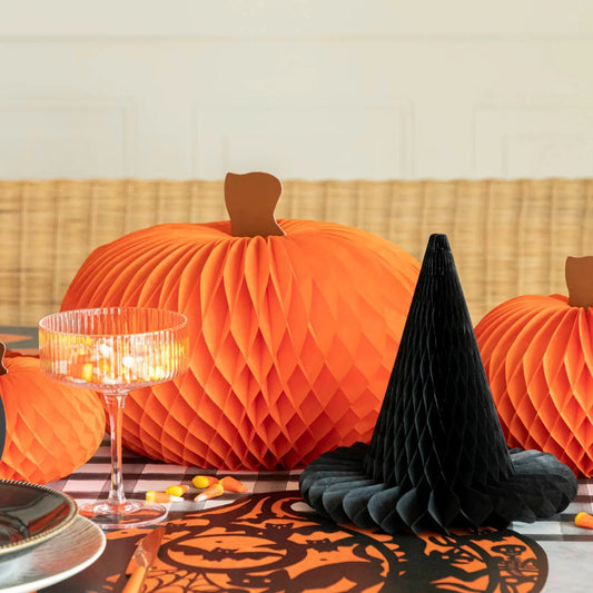 Honeycomb Pumpkins, Set of 3