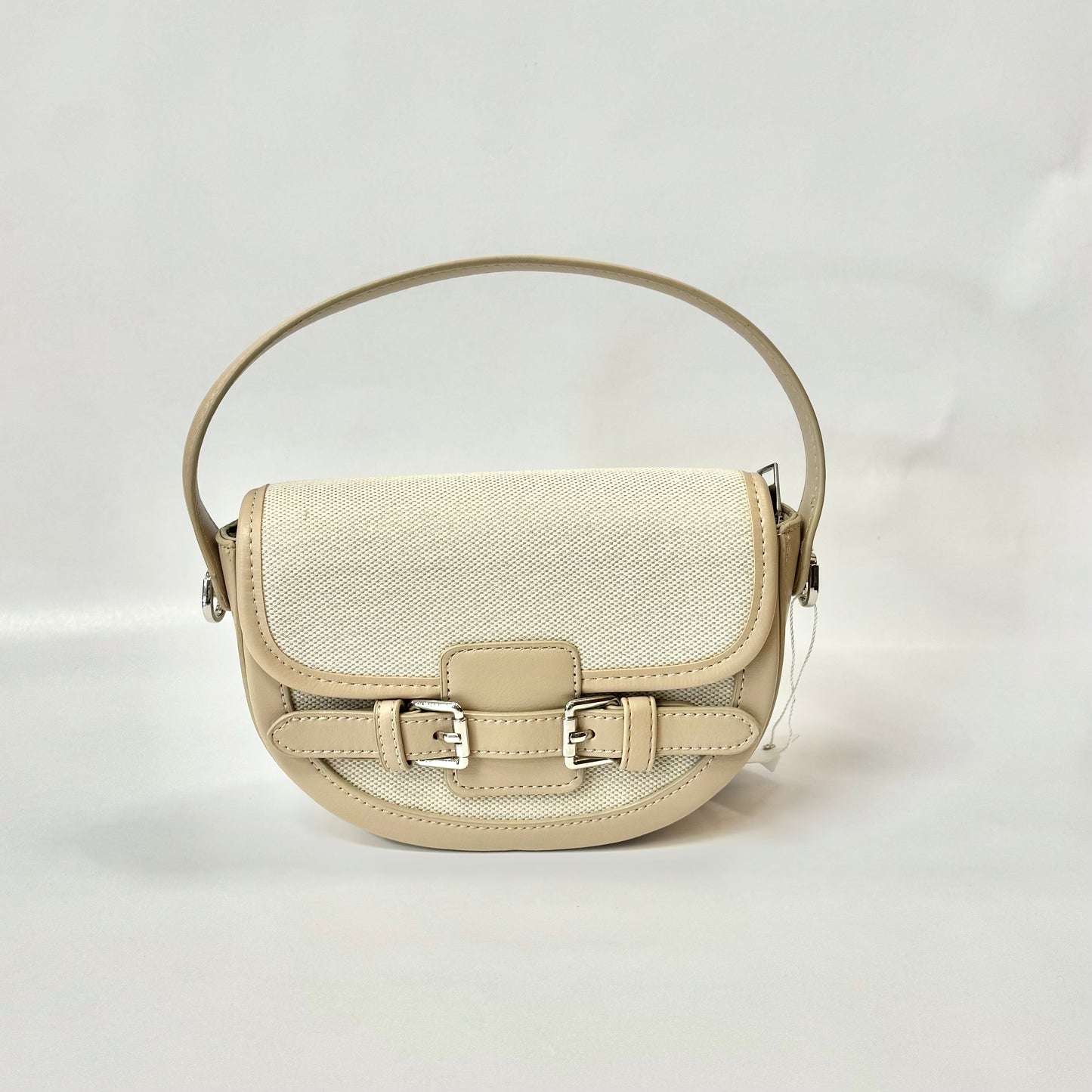 Canvas & Buckle Top Handle Handbag
