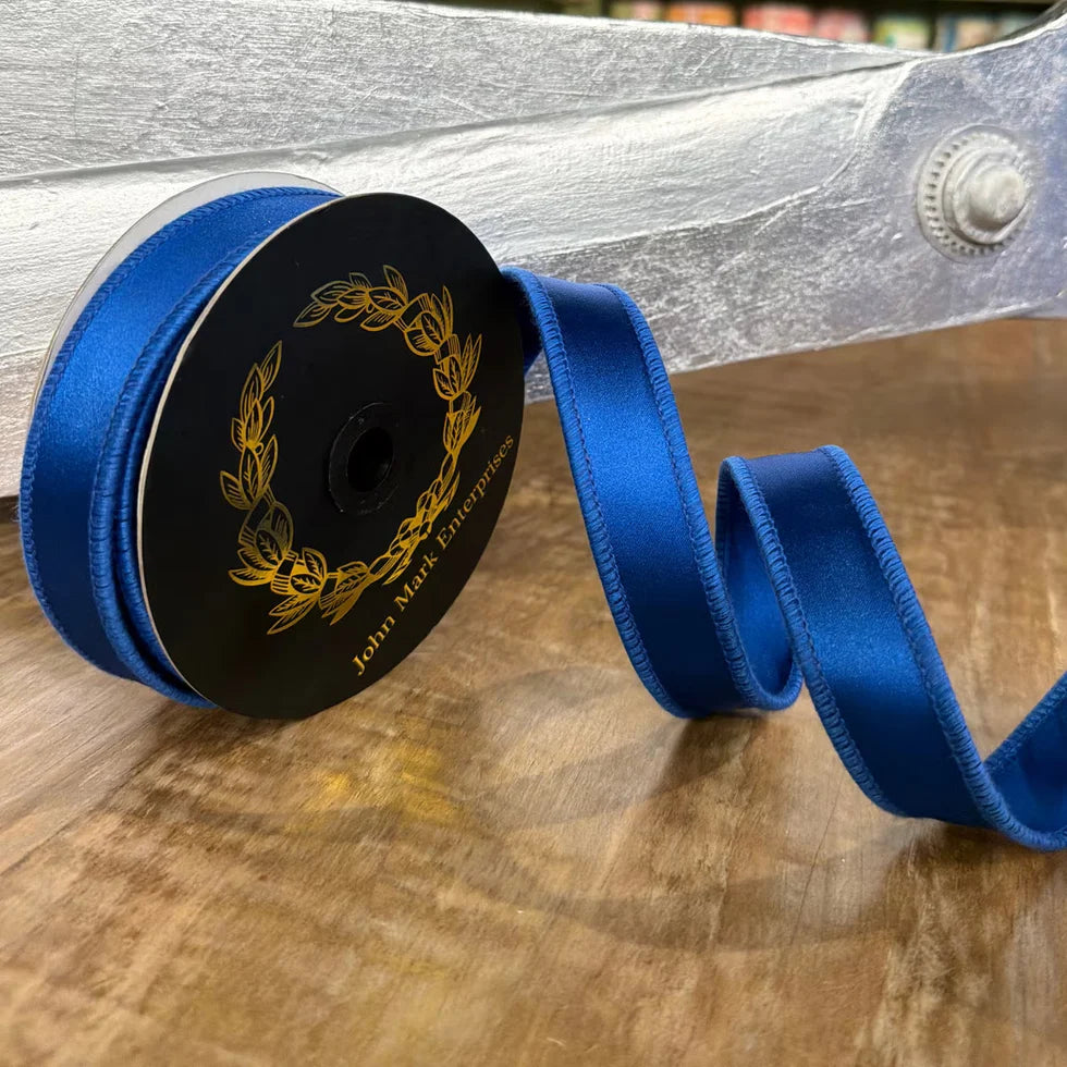 John Mark Enterprises Blue Satin DBL Fused 1"