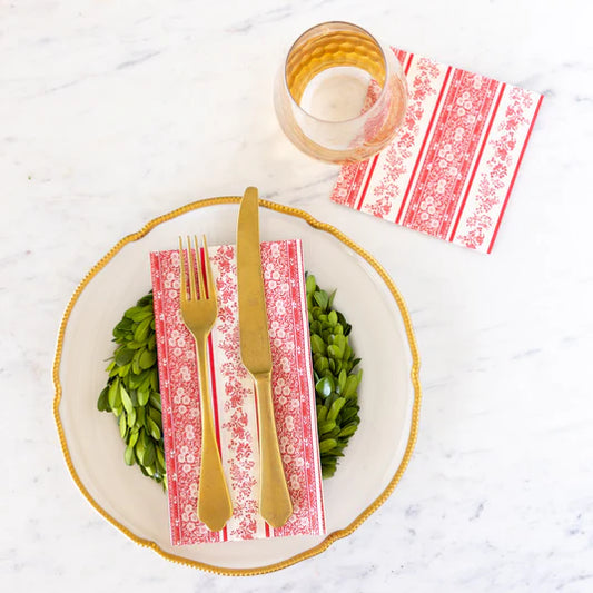 Red Burleigh Stripe Napkins