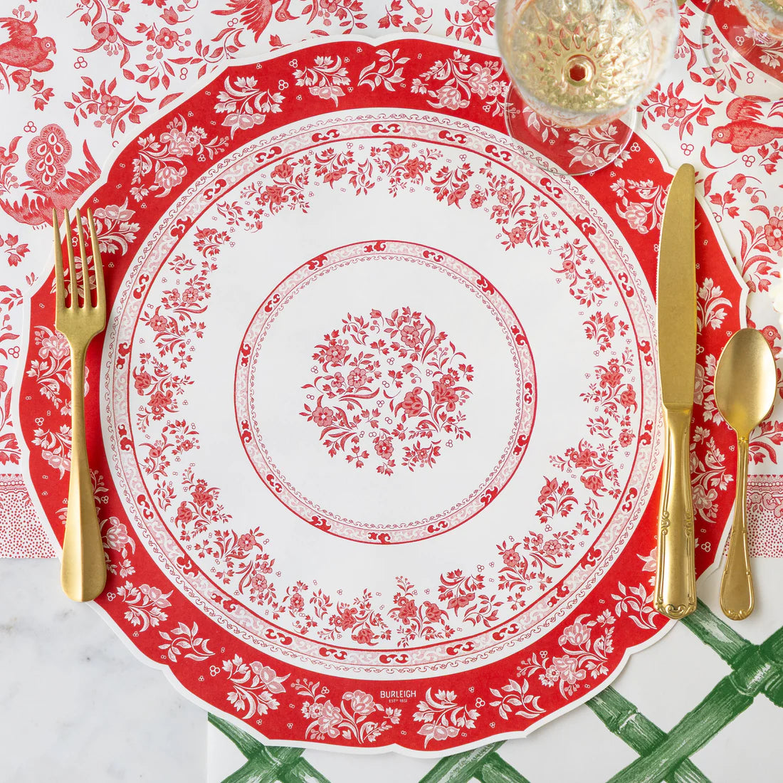 Die Cut Red Regal Placemats, Pack of 12