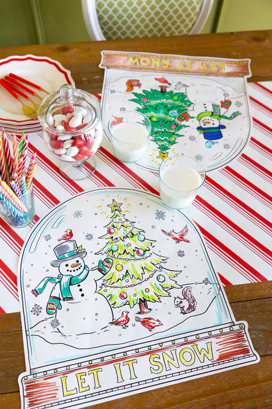 Die-cut Snow Globe Coloring Placemats