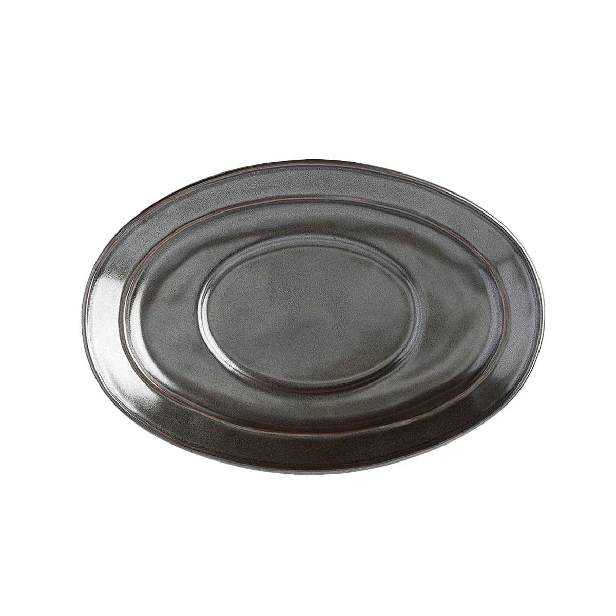 Juliska Pewter Stoneware Sauce Boat & Stand