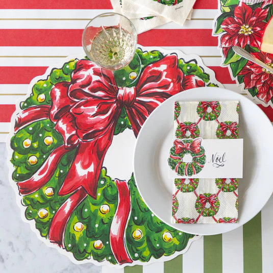 Die Cut Holiday Wreath Placemats