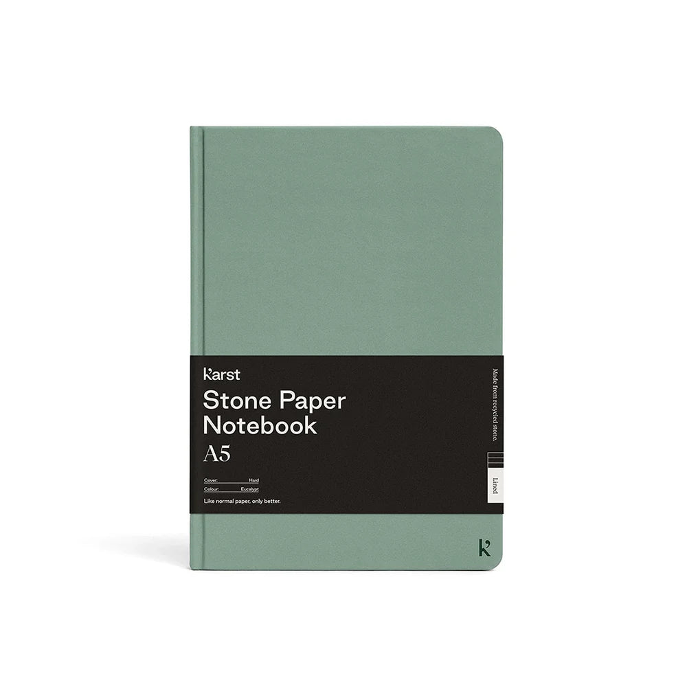 Eucalyptus Green A5 Lined Hardcover Stone Paper Notebook