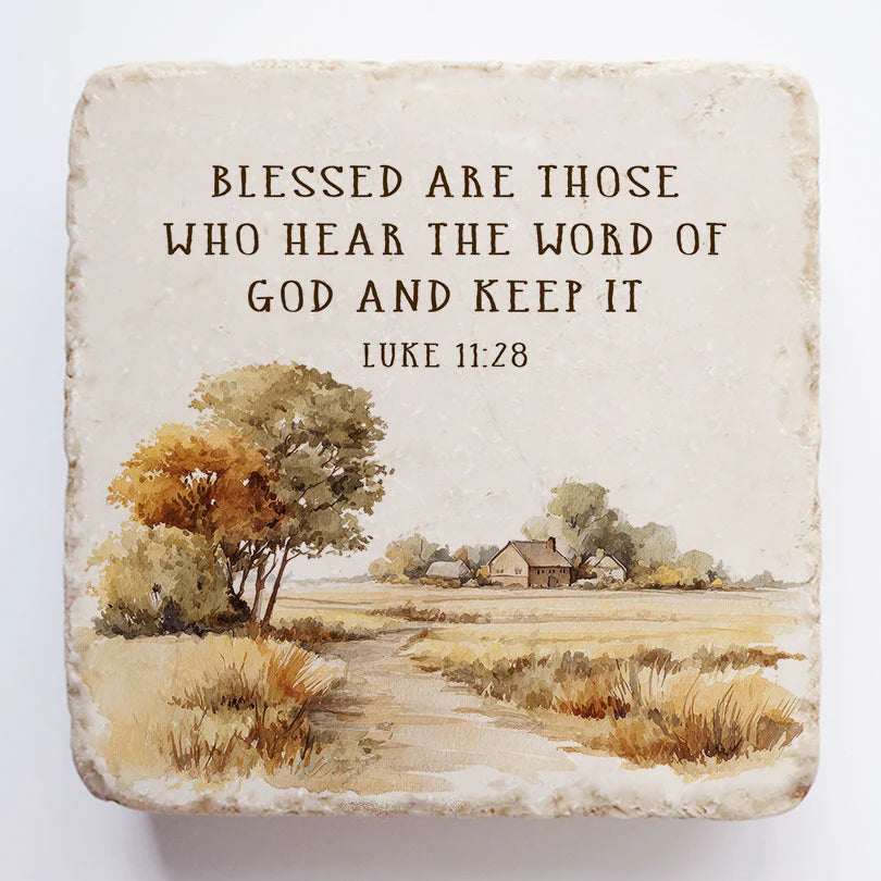Luke 11:28 Scripture Stone, Twelve Stone Art