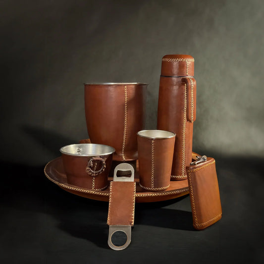 Cerveza Leather Tumbler Cup