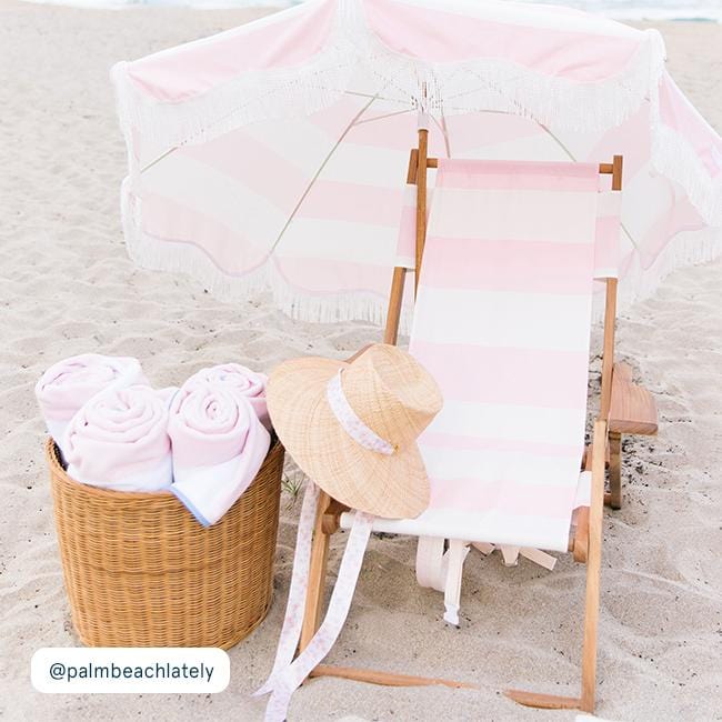 Pink Stripe Beach Towel