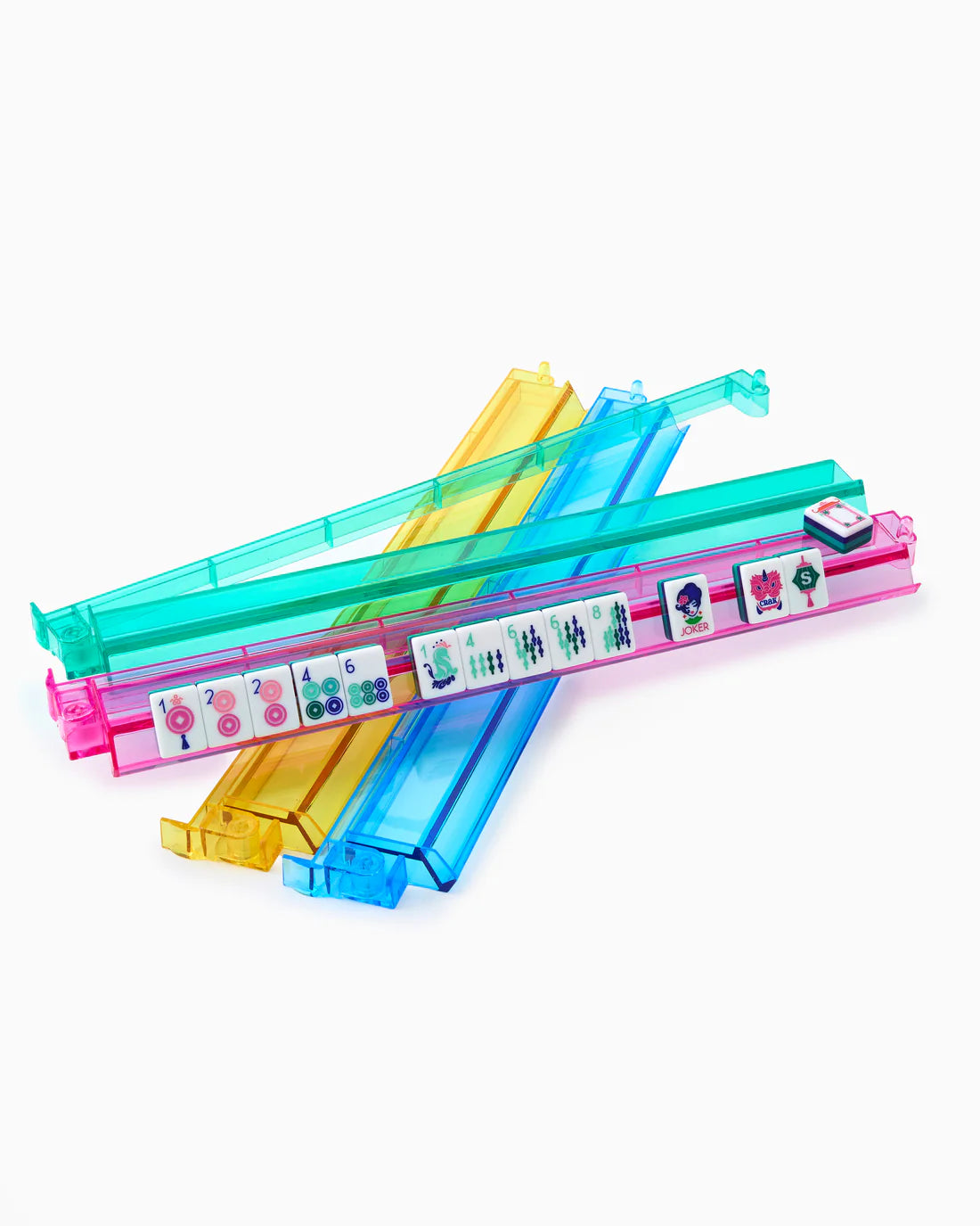 Multicolor Acrylic Mahjong Rack & Pusher Set