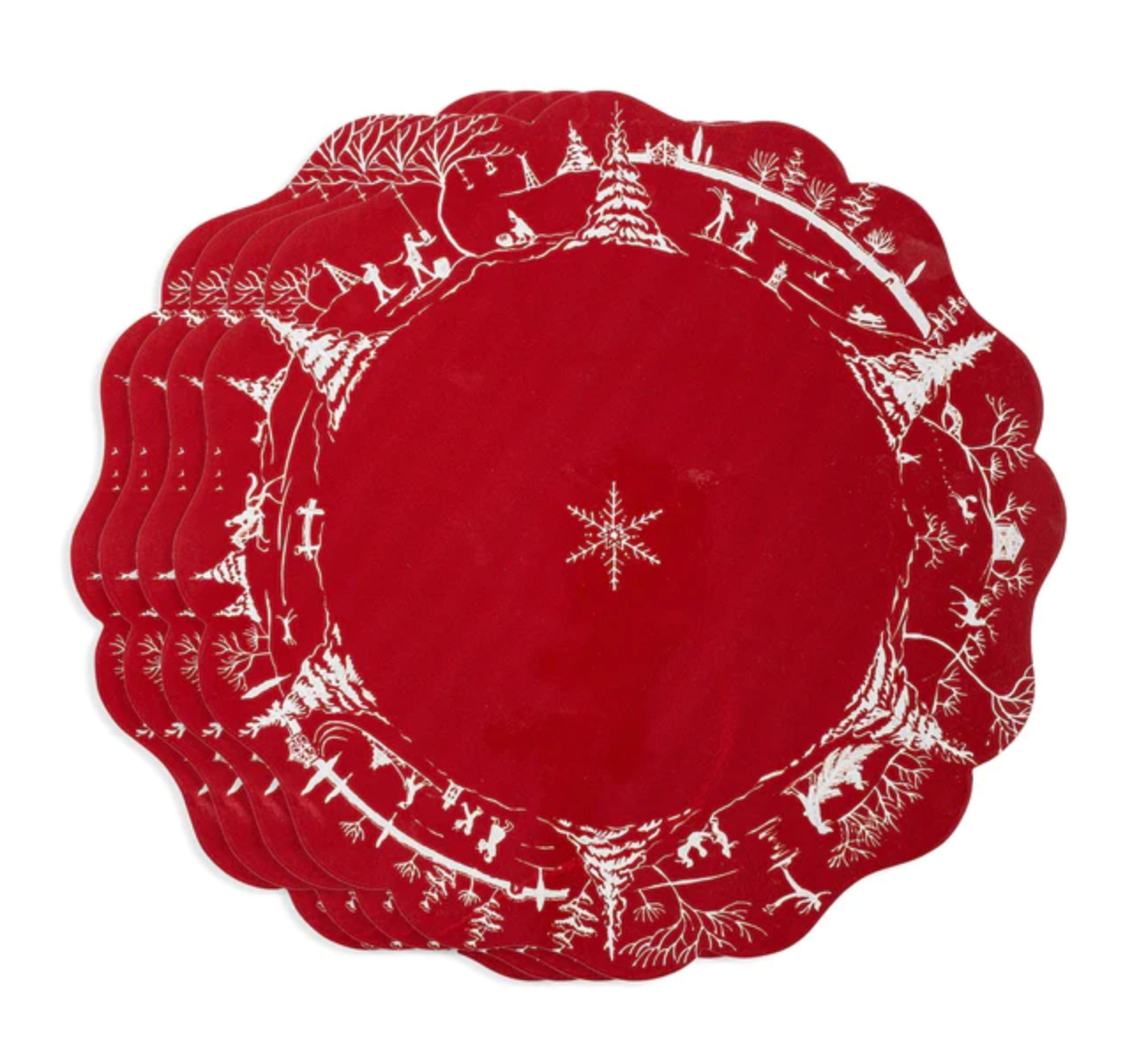 Juliska Country Estate Winter Frolic Ruby Cork Placemats (Set of 4)