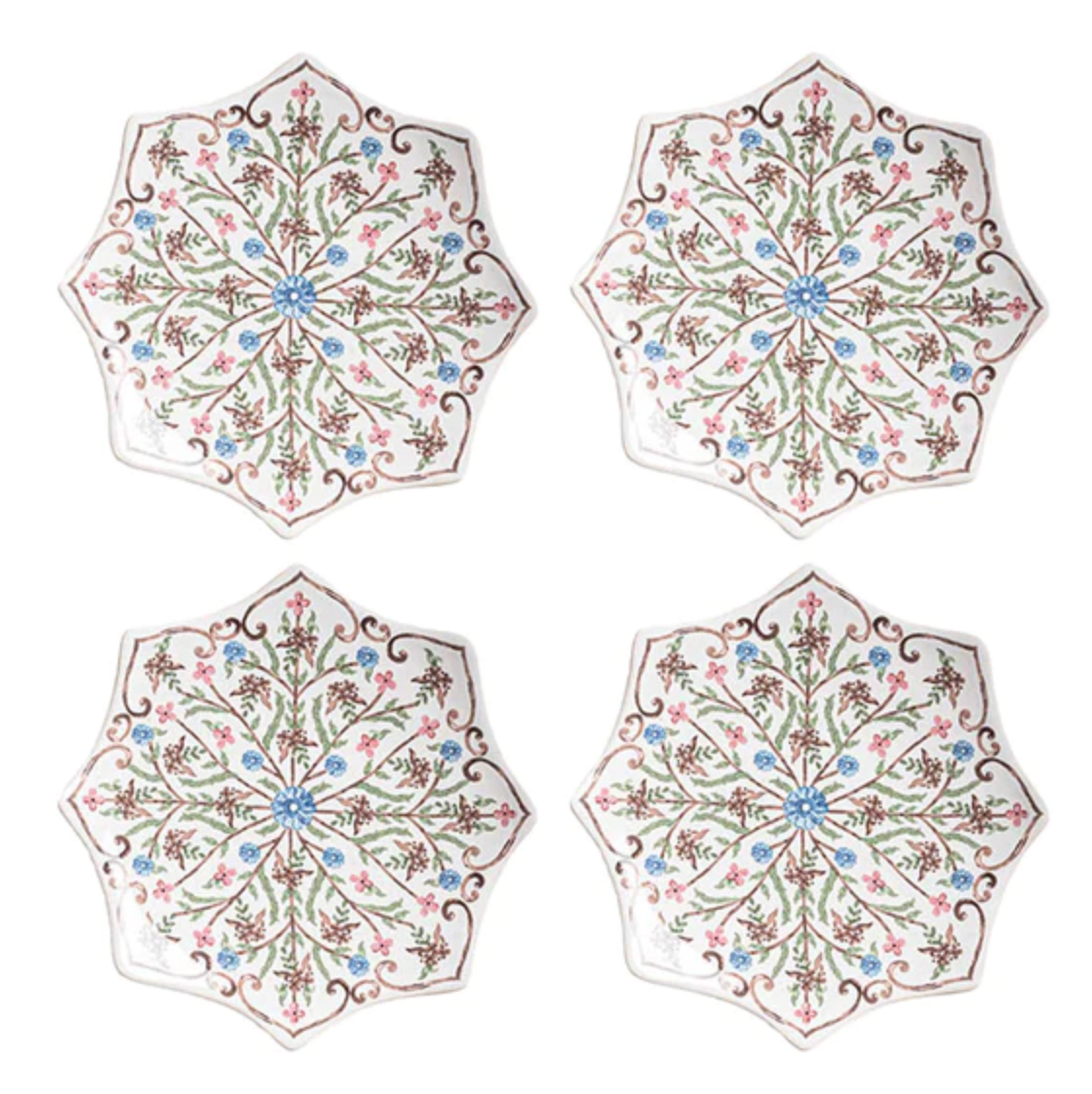 Juliska Villa Seville Chambray Scalloped Side/Cocktail Plates (Set of 4)