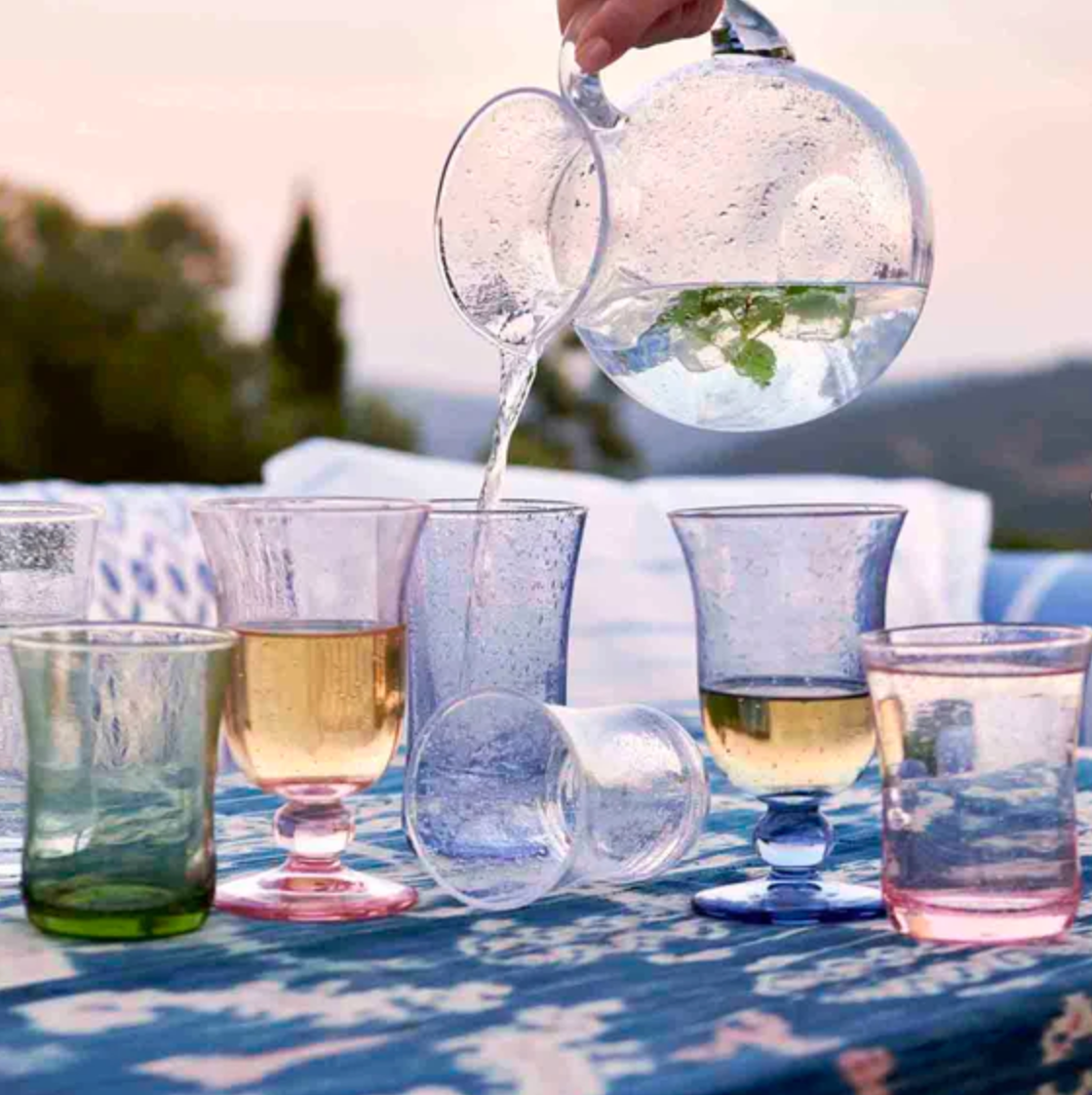 Juliska Provence Glass Blush Pink Goblet