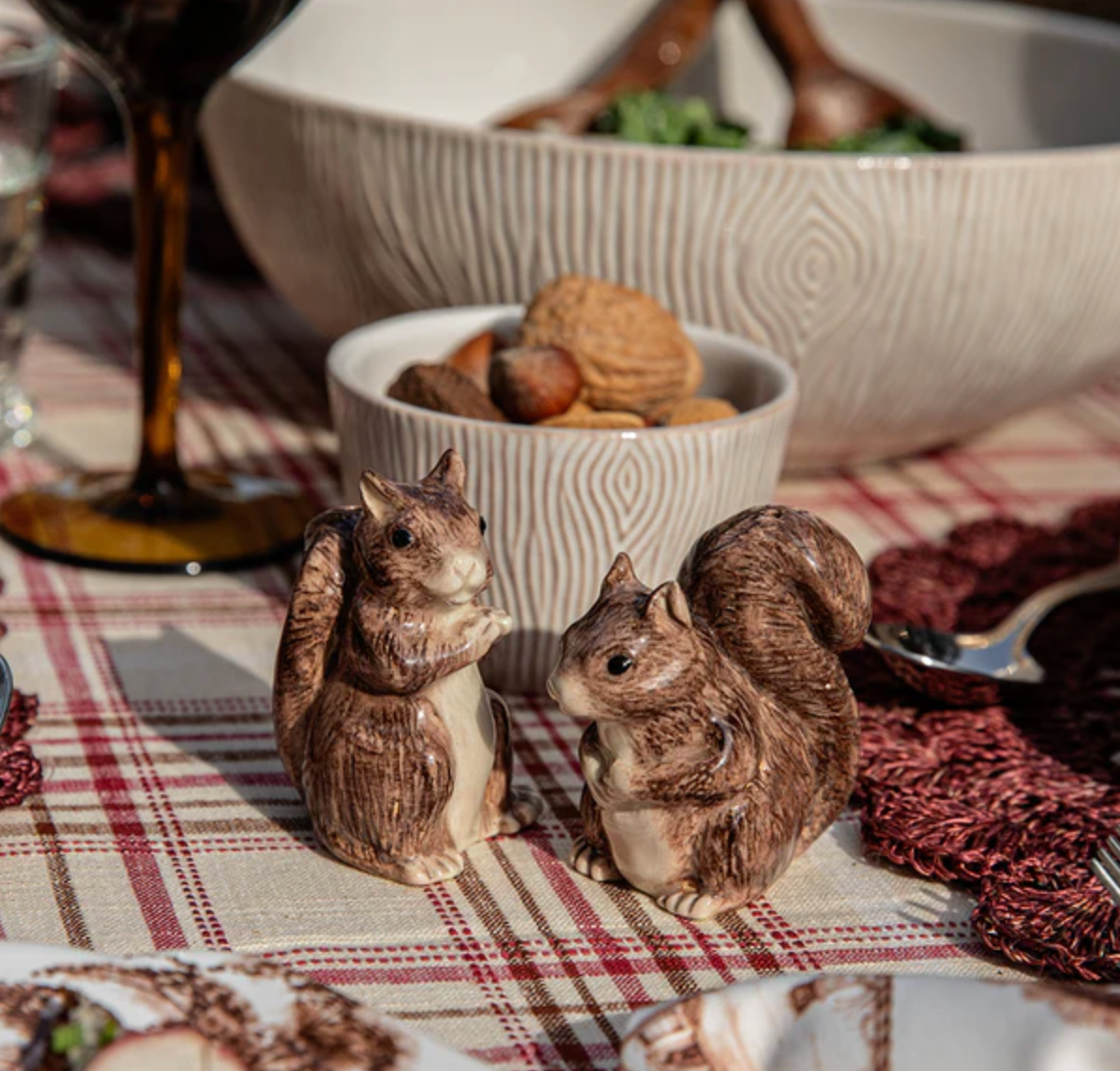 Juliska Cleaver Creatures Squirrel Salt & Pepper Shakers, Zelda & Scott