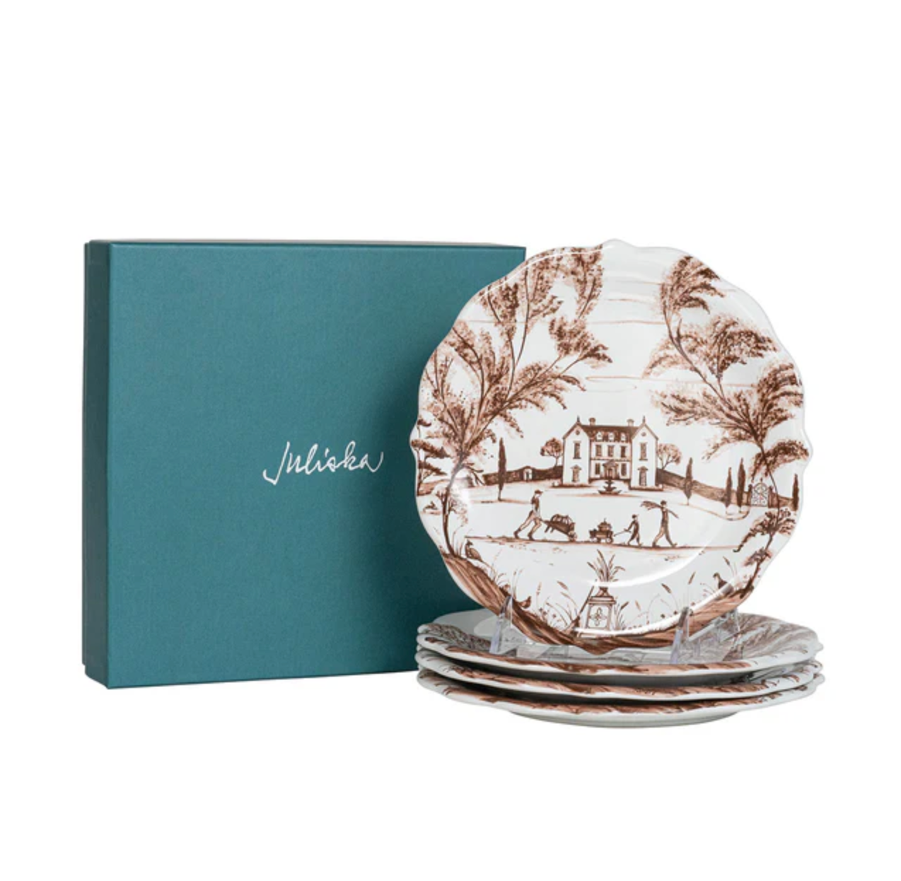 Juliska Country Estate Harvest Sepia Party Plates (Assort. Set of 4)