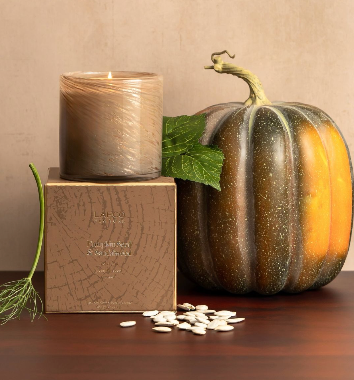 Pumpkin Seed & Sandalwood 6.5 oz. Classic Candle, LAFCO