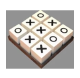 Tic Tac Toe in Wood Tray