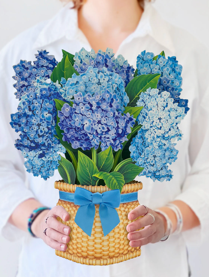Nantucket Hydrangeas Pop Up Greeting Card