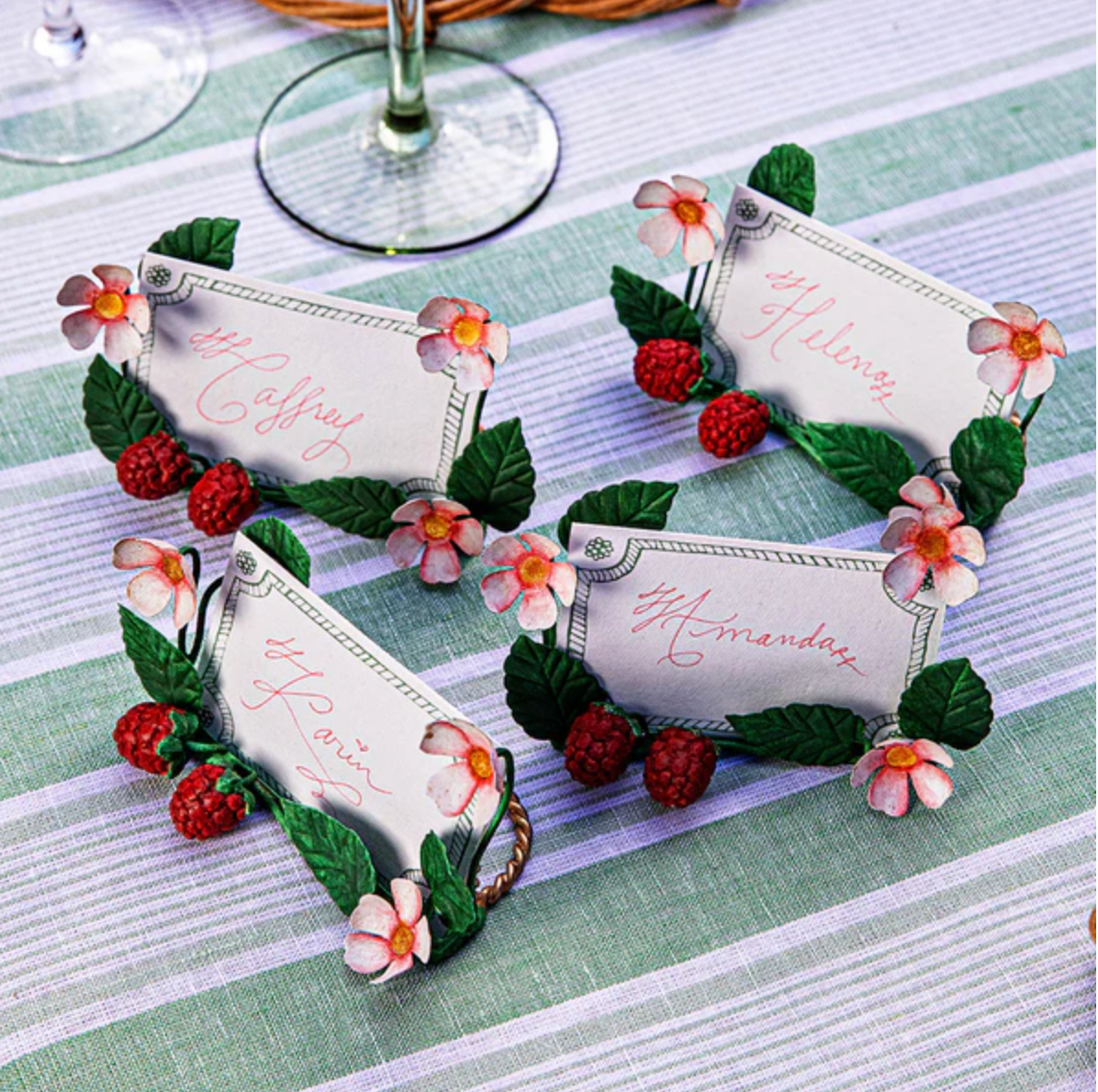 Juliska Meadow Walk Raspberries Place Card Holders (Set of 4)