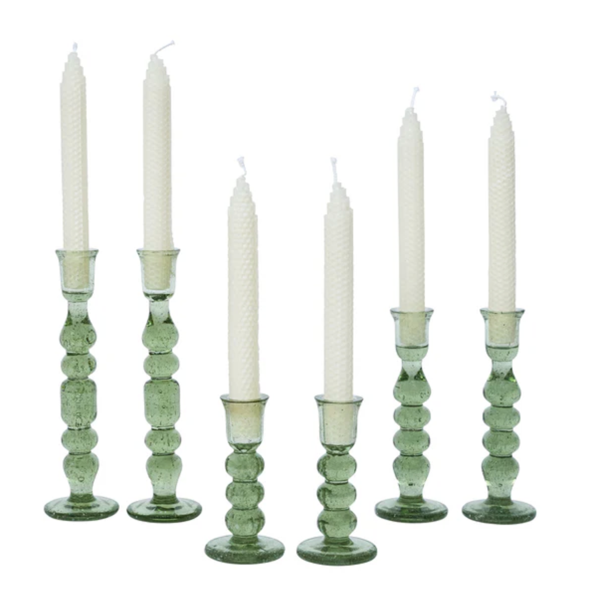 Juliska Provence Glass Basil Candlestick (Set of 2)