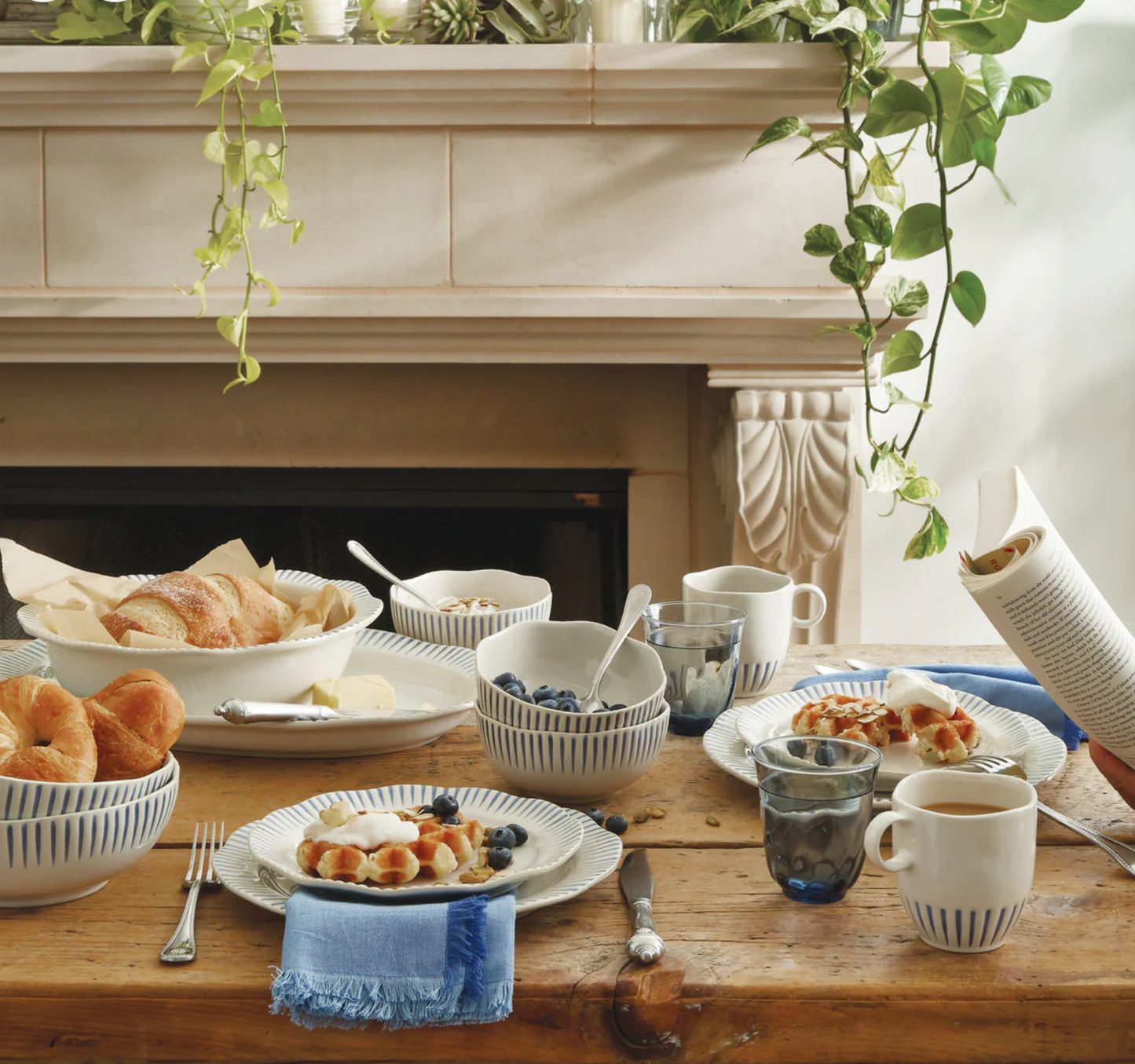 Juliska Sitio Stripe Delft Blue Coupe Bowl