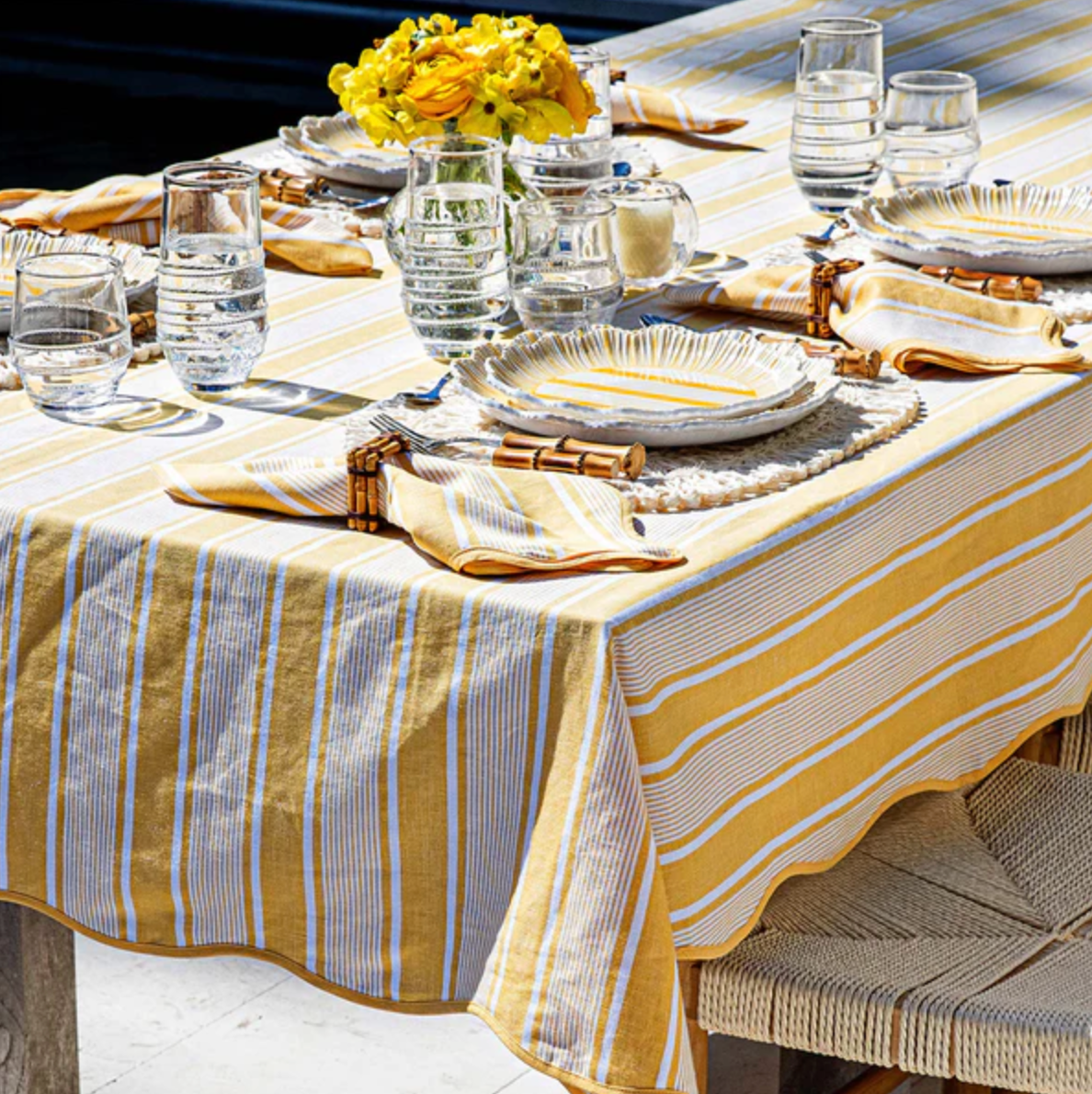 Juliska Cabana Stripe Tablecloth