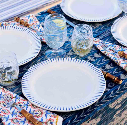 Juliska Sitio Stripe Delft Blue Dinner Plate
