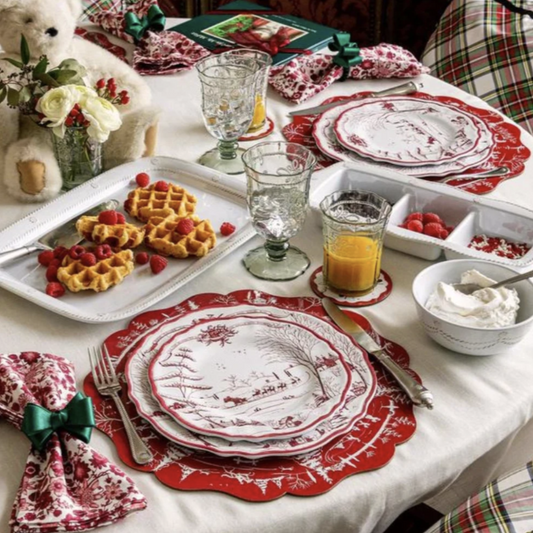 Juliska Country Estate Winter Frolic Ruby MELAMINE Dinner Plates (Set of 4)