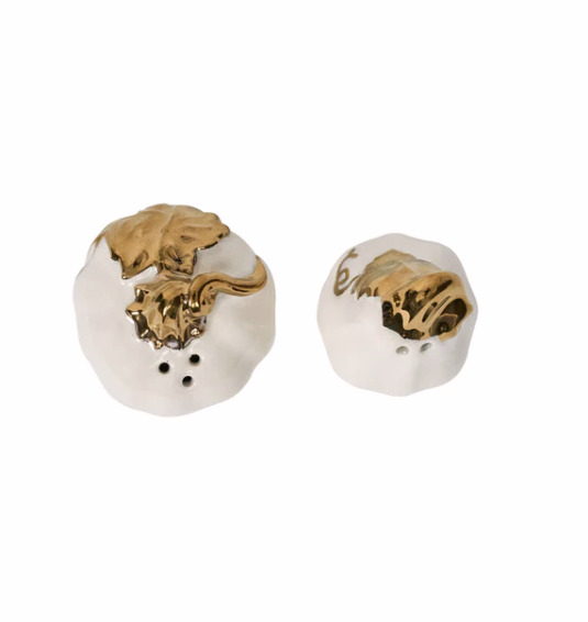Juliska Forest Walk Gold Pumpkin Salt & Pepper Shakers