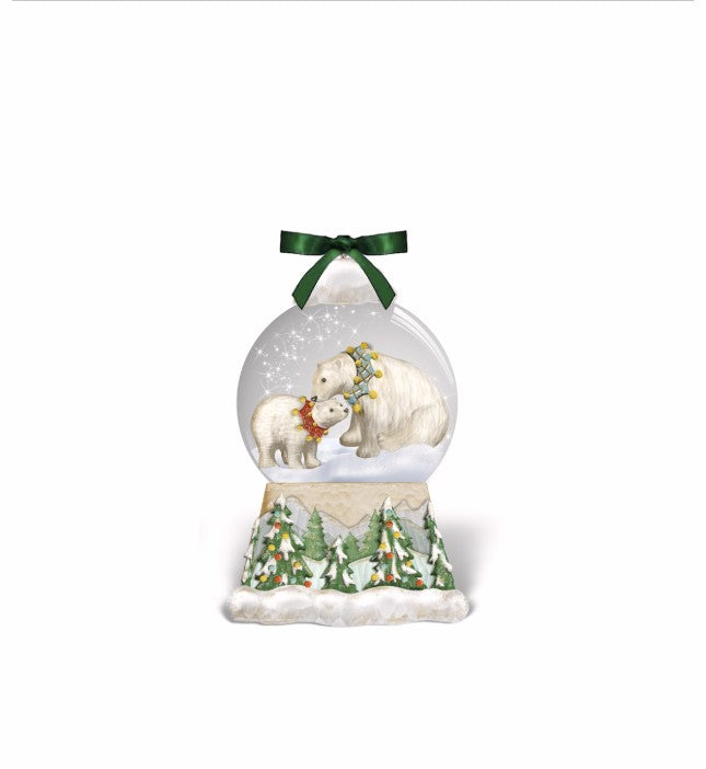 Juliska Berry & Thread North Pole Polar Bear Snow Globe Place Card Holder