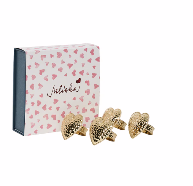 Juliska Berry & Thread Heart Napkin Rings (Set of 4)