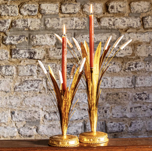 Juliska Forest Walk Gold Wheat Candlestick Holder