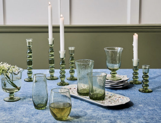 Juliska Provence Glass Basil Candlestick (Set of 2)