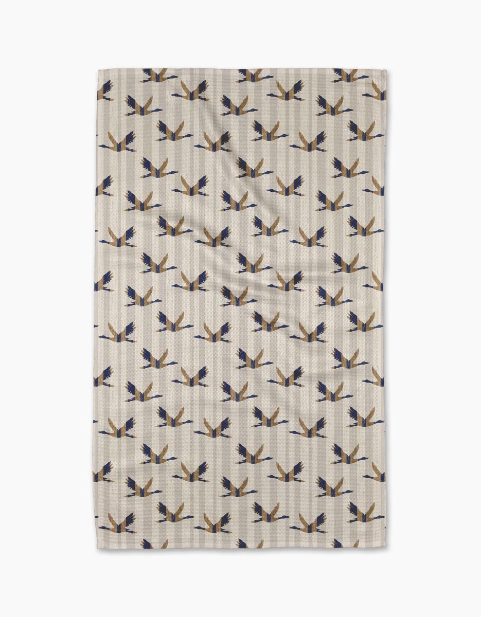 Striped Nautical Birds Tea Towel
