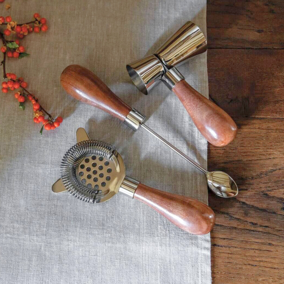 Simon Pearce Acacia Bar Tool Set