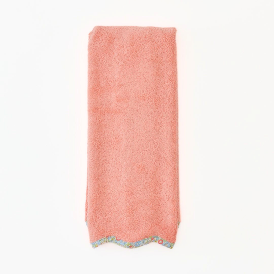 Scalloped Golf Towel in Coral Azalea Liberty