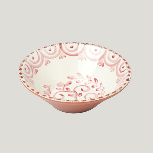 Abigails Casa Nuno Pink and White Medium Serving Bowl