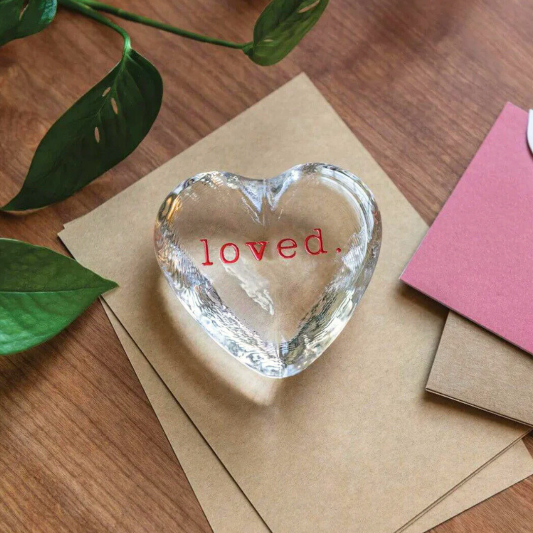 Simon Pearce Medium Highgate Heart, Engraved "Loved"