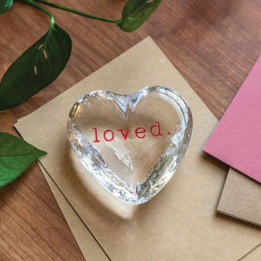 Simon Pearce Medium Highgate Heart, Engraved "Loved"