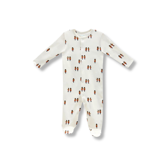 Baby Footed Onesie in Tin Soldier | Atelier Babbi