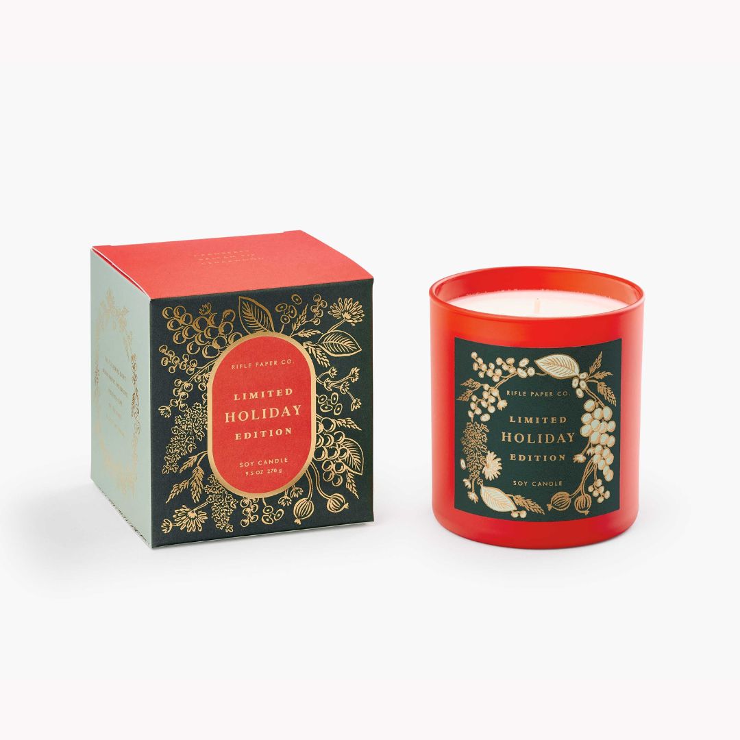 Rifle Paper Co. Holiday 9 oz Glass Candle