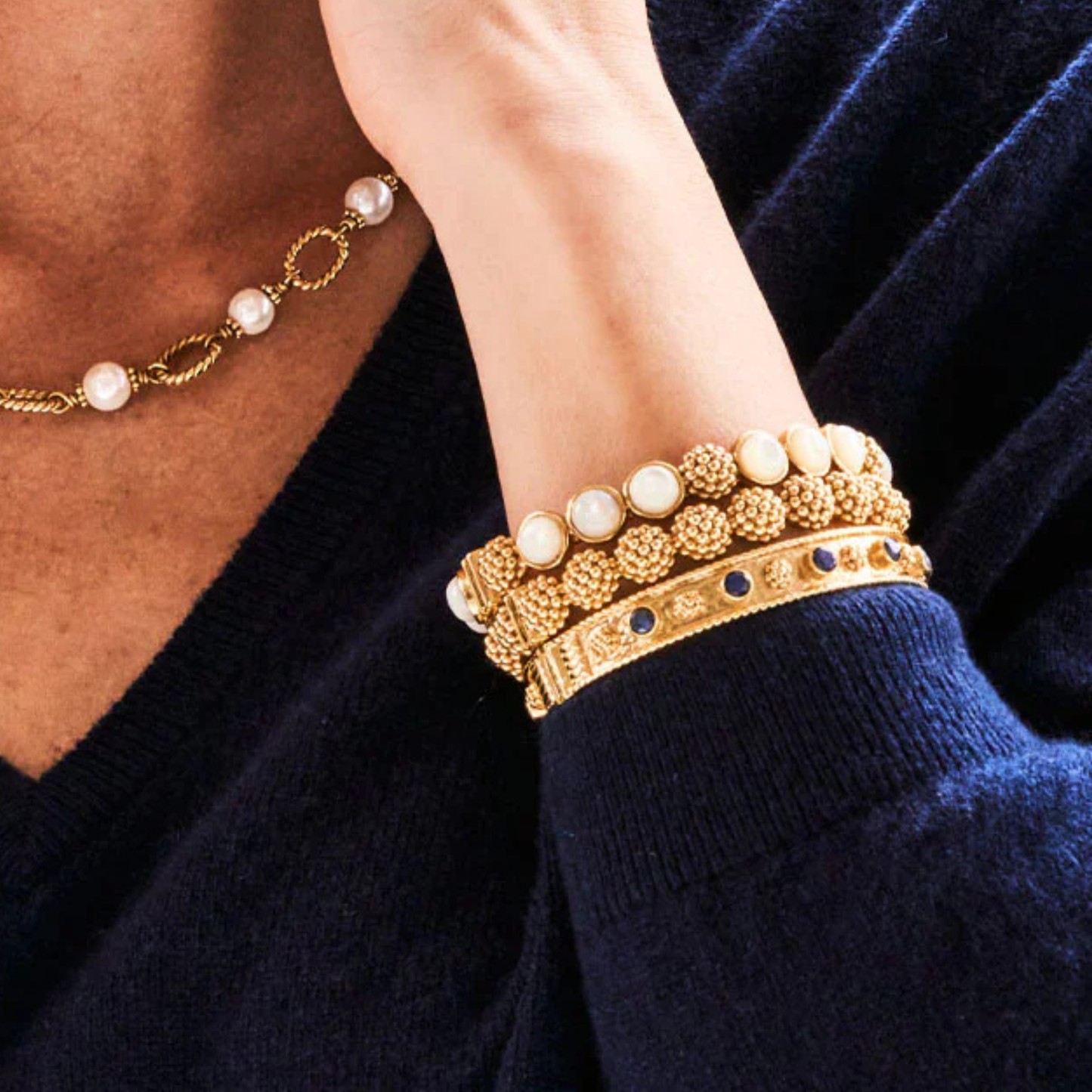 Berry Gem Classic Hinged Bangle in Blue Labradorite, Capucine de Wulf
