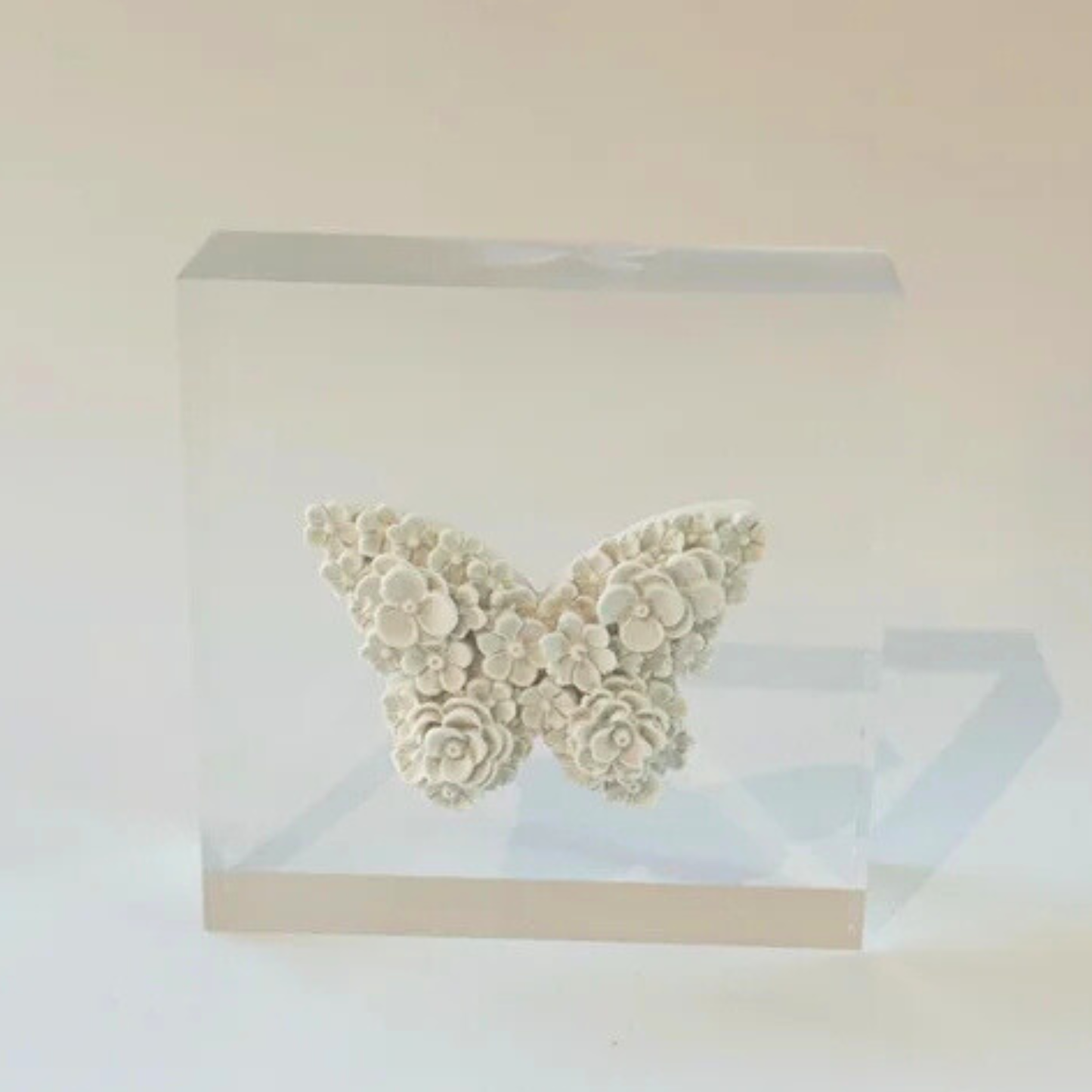 3 x 3 Butterfly Intaglio Acrylic Block