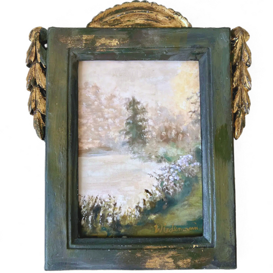 "Tennessee Fog" 5x7 Gypsum Frame Oil Painting