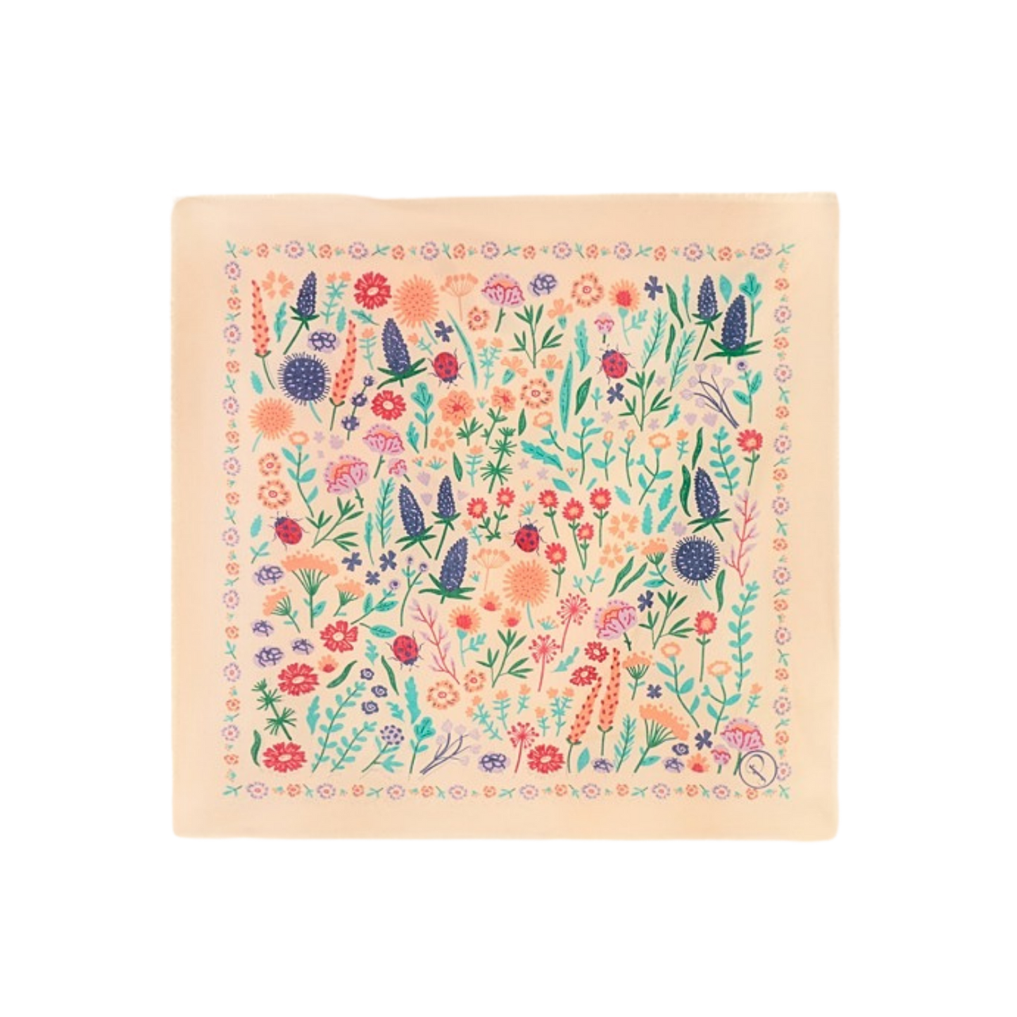 Wild Flowers Cotton Bandana in Coconut