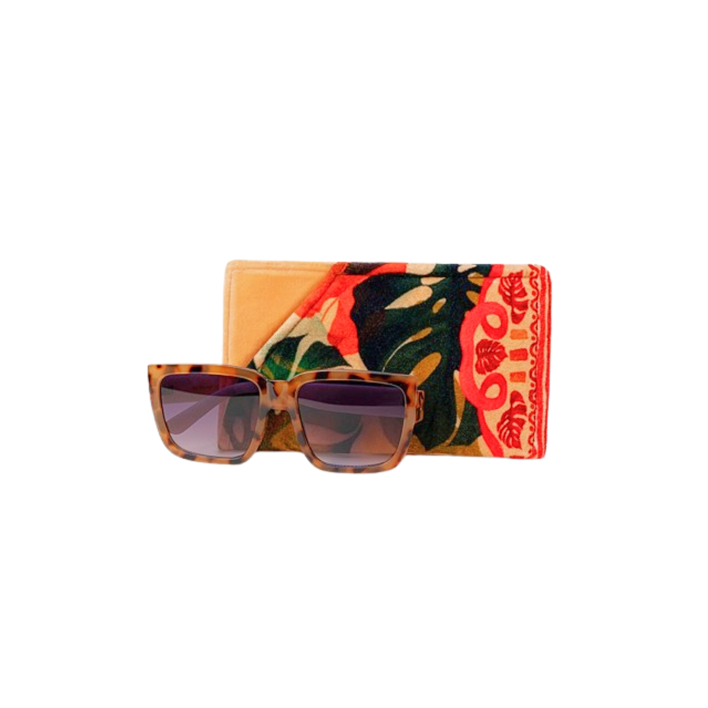 Exotic Leaves Velvet Sunglasses Pouch