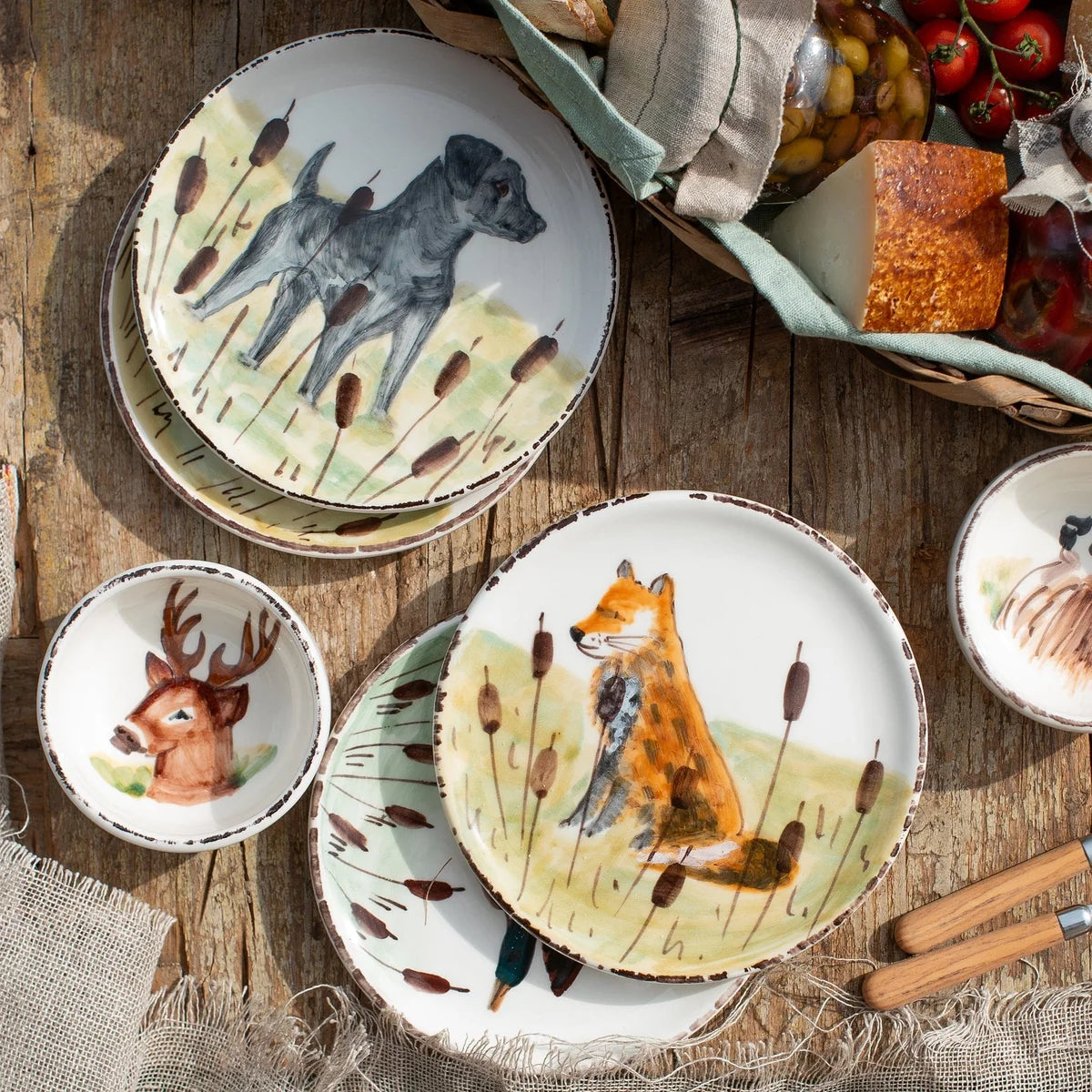 Vietri Wildlife Assorted Canape Plates, Set of 8