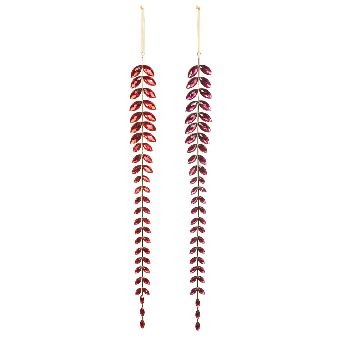 1 OF 2 Ruby Gem Vining Drop Ornament