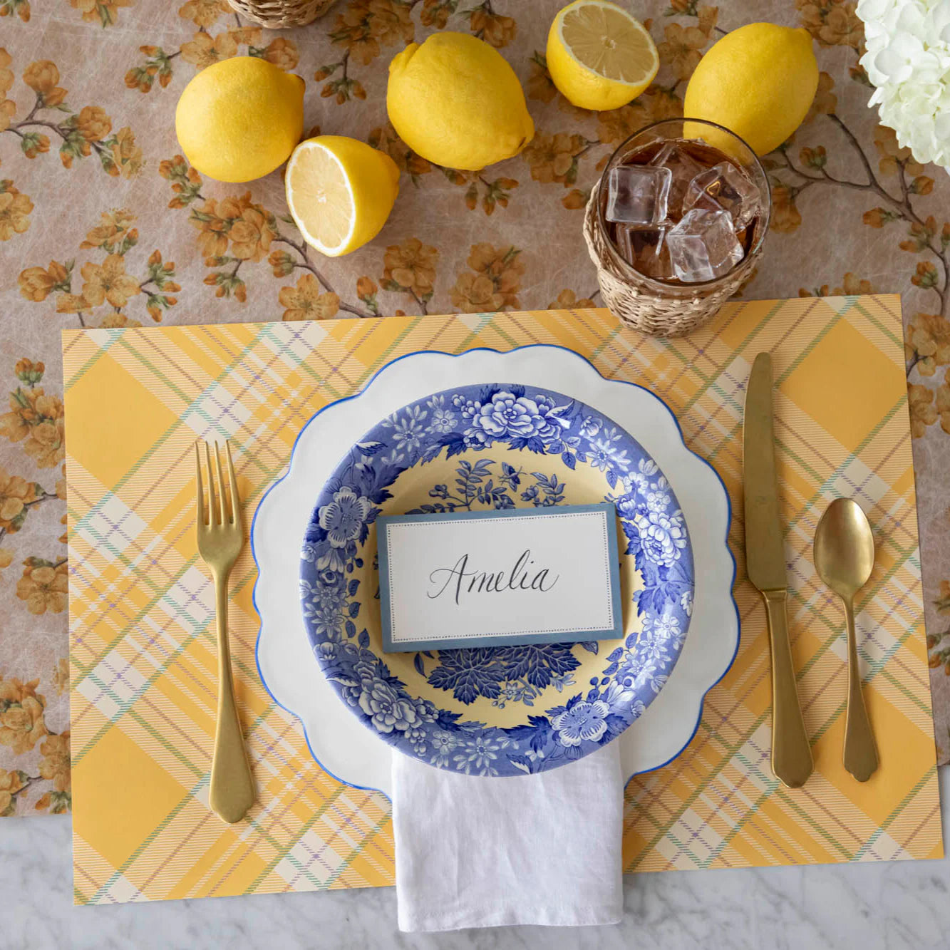 Yellow Marigold Cherry Blossom Runner, Hester & Cook