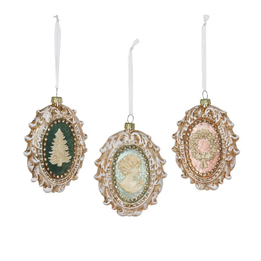 Framed Cameo Glass Ornament