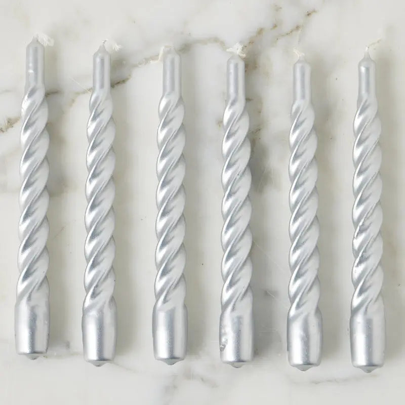 Lacquered Twisted Tapers, Set of 6